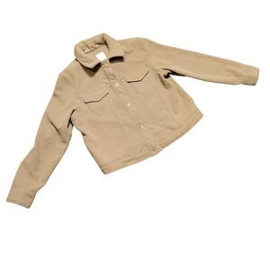 Womens Joie Coat  L‎ Wool Like Button Down Cropped Pockets Comfortable Fashion
